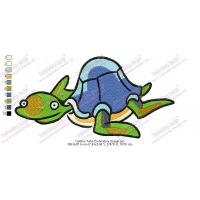 Cartoon Turtle Embroidery Design